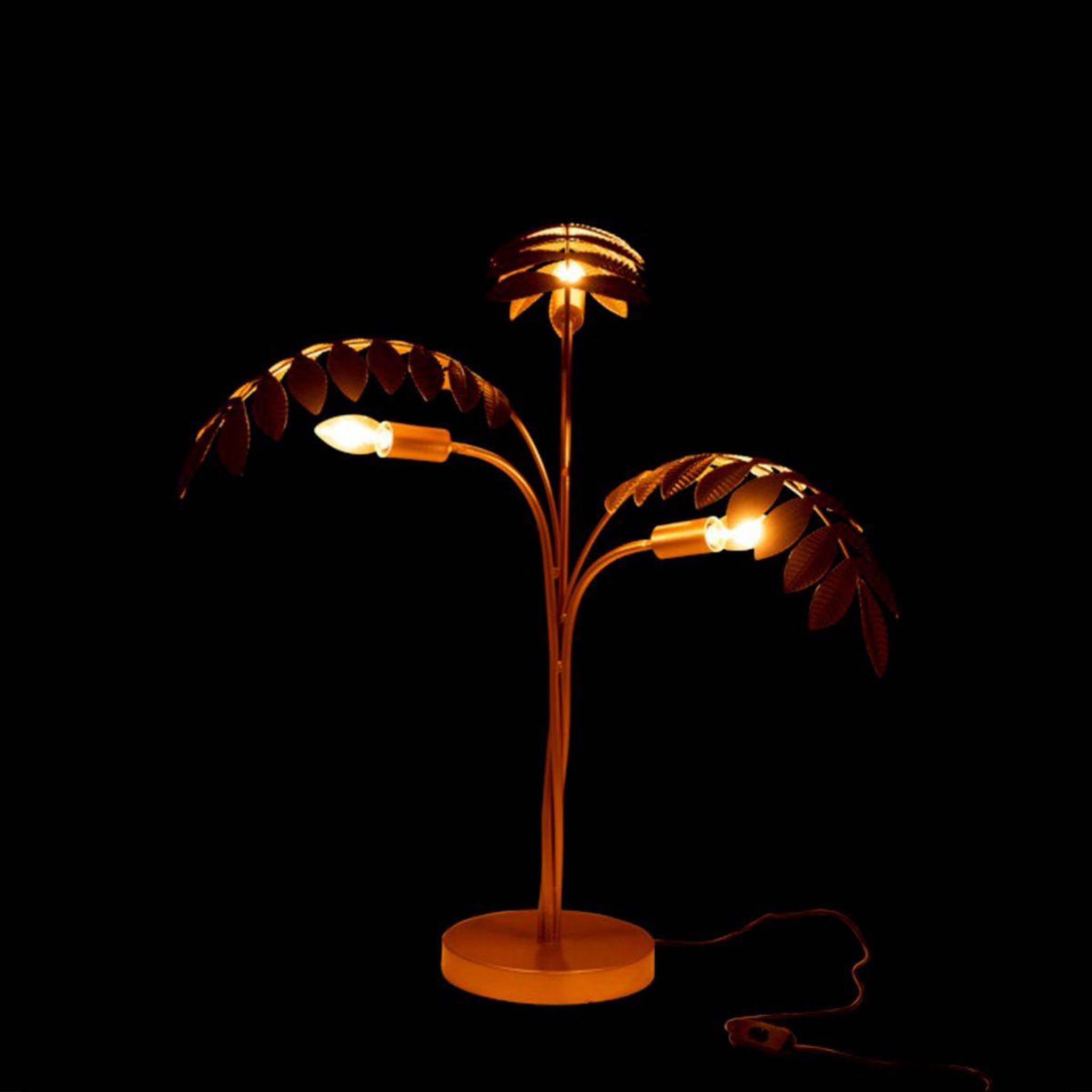 Voir la diapositive 3 : J-LINE Lampe à poser design  palmier  67cm or