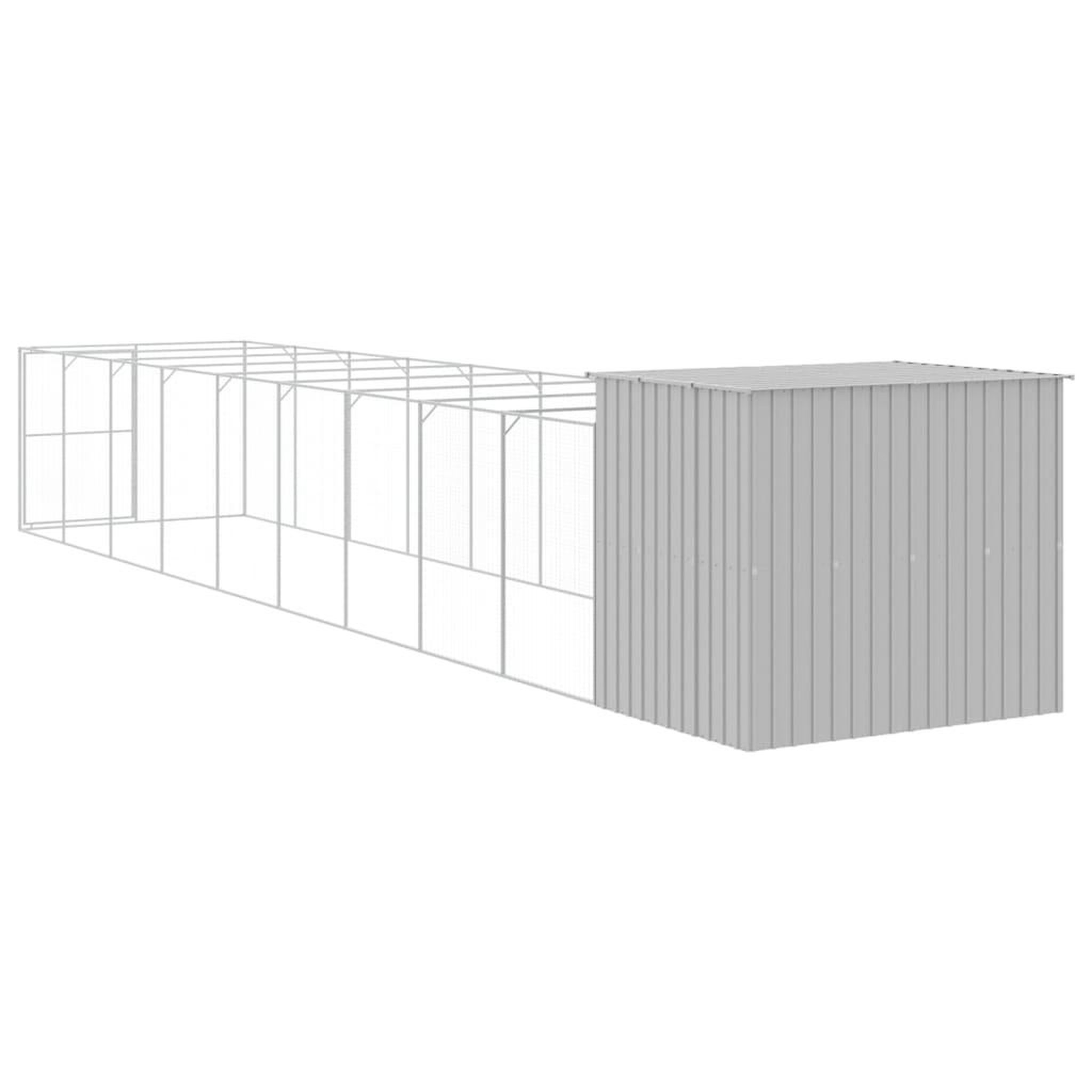 Voir la diapositive 5 : VIDAXL Niche pour chien avec cour gris clair 214x1069x181 cm