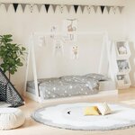 VIDAXL Cadre de lit pour enfant blanc 80x160 cm bois de pin massif