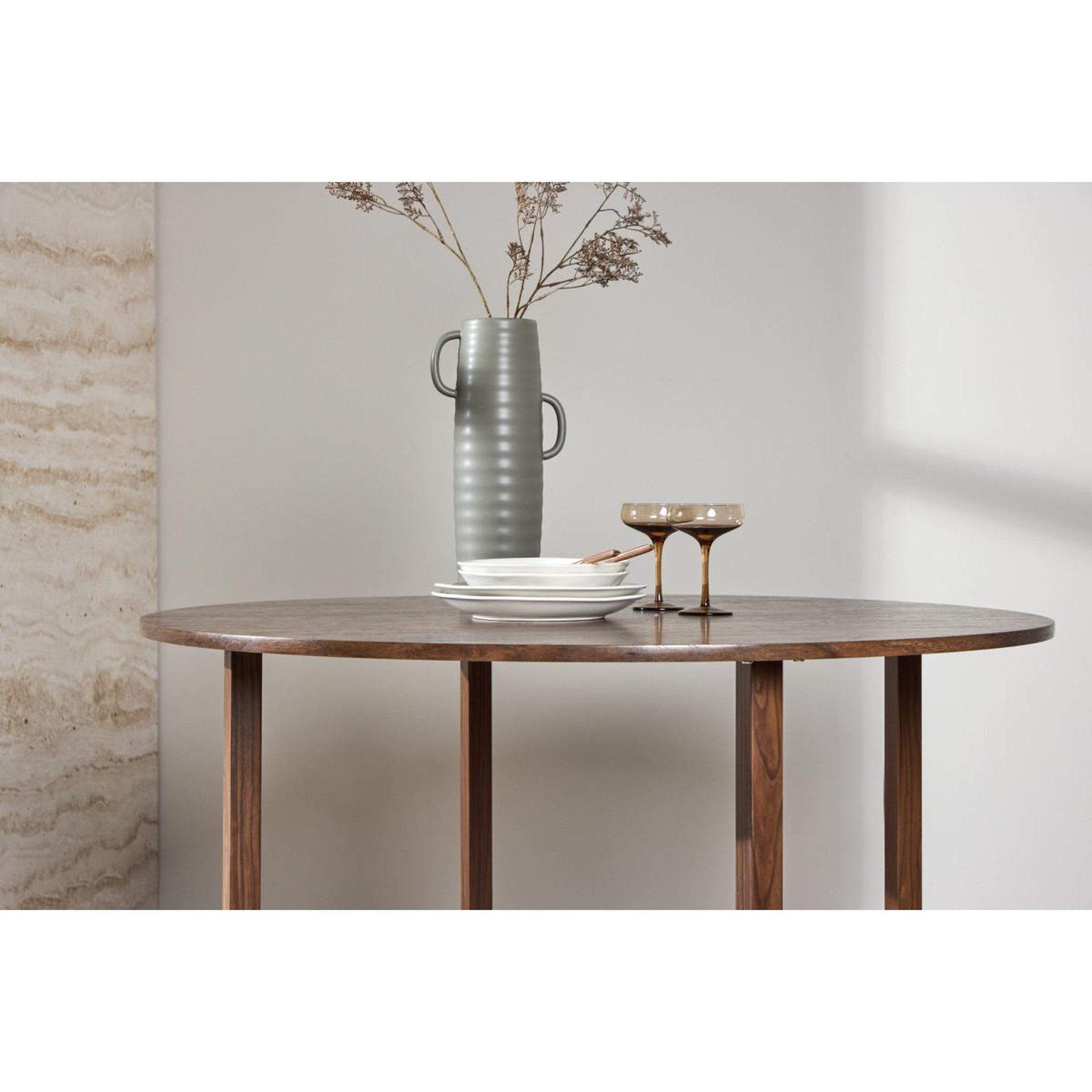 Voir la diapositive 6 : Paris Prix Table à manger ronde  durango  120cm noyer