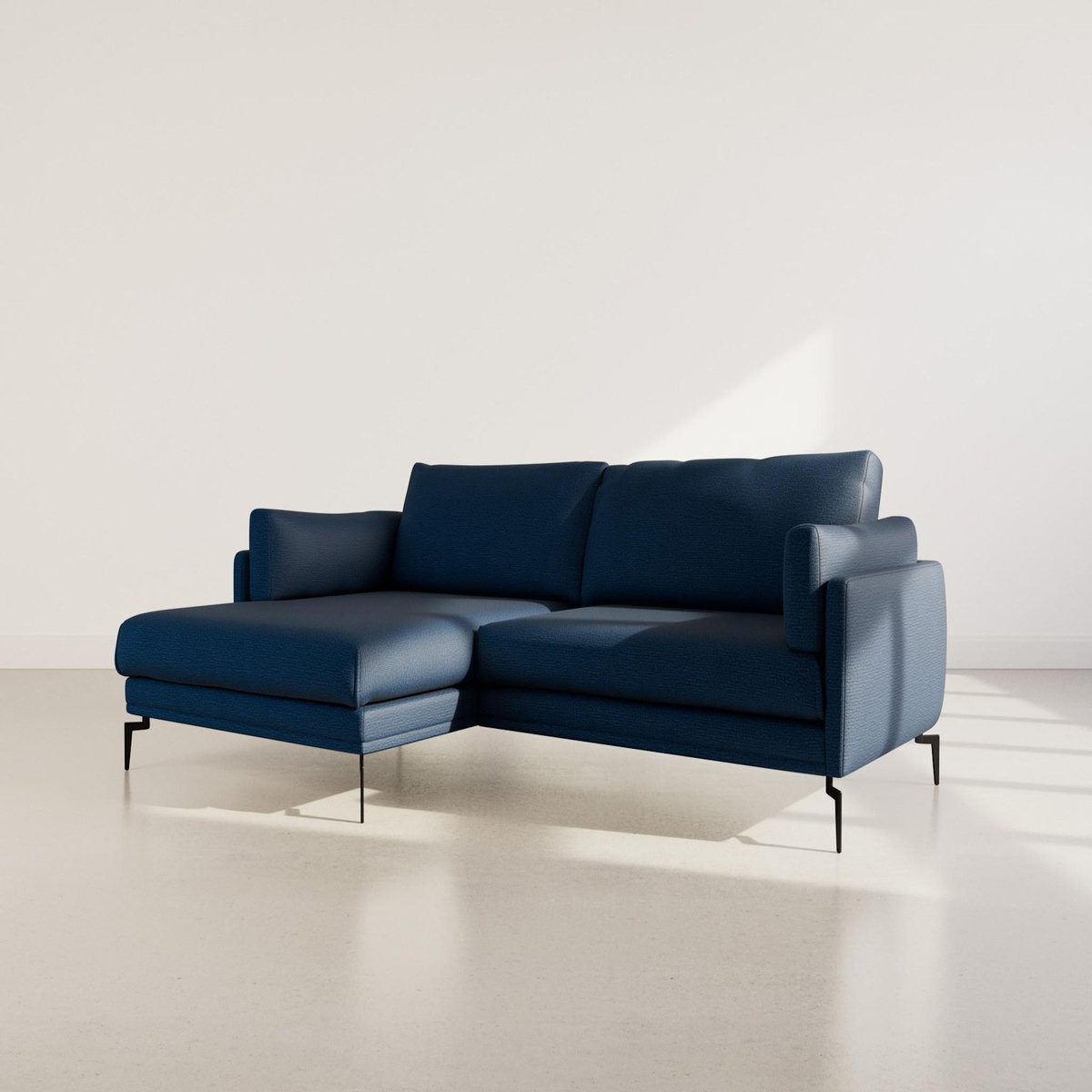 LISA DESIGN Carlos - canapé d'angle gauche 4 places ultra moelleux en tissu texturé