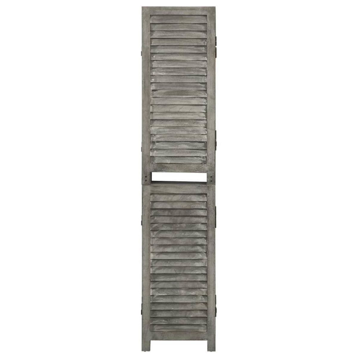 VIDAXL Cloison de separation 6 panneaux Gris 214x166 cm Bois solide