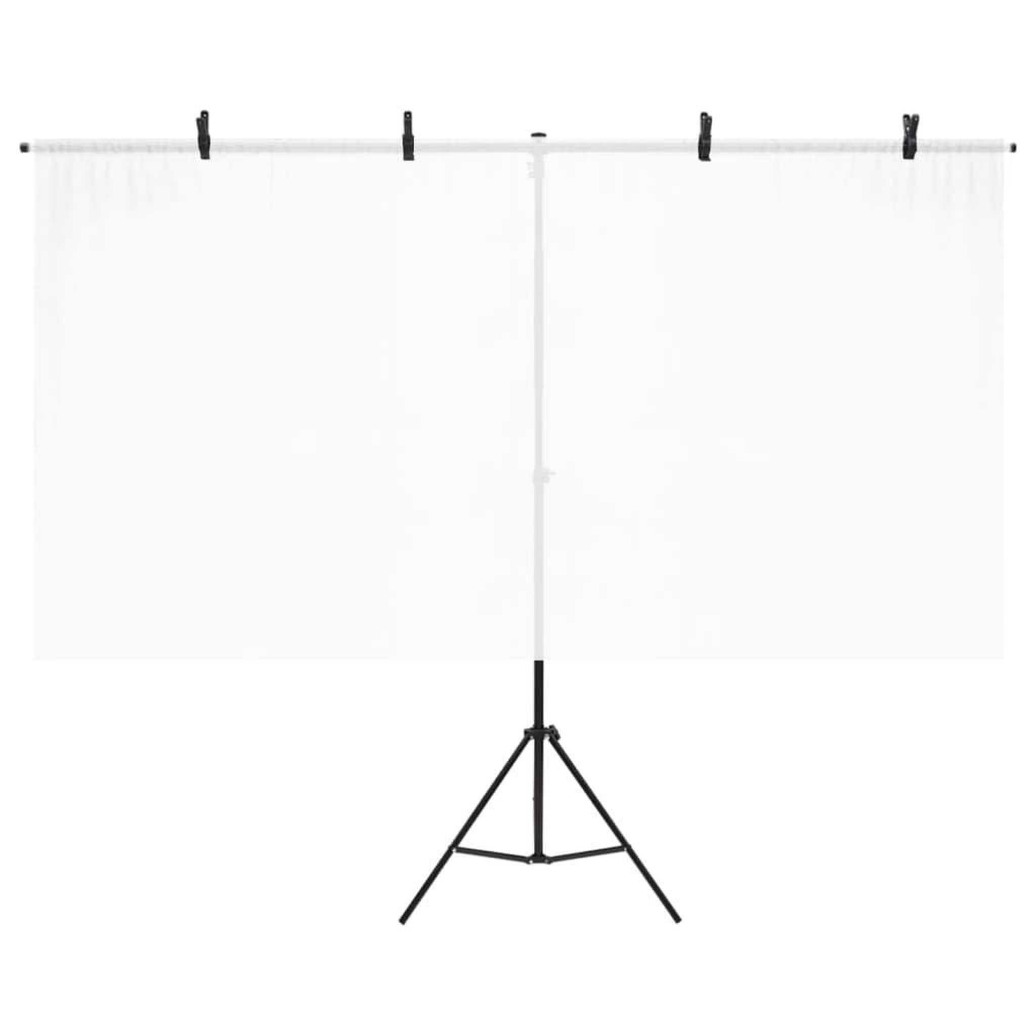 Voir la diapositive 4 : VIDAXL Support de fond en forme de T Noir 201x60x(70-200) cm