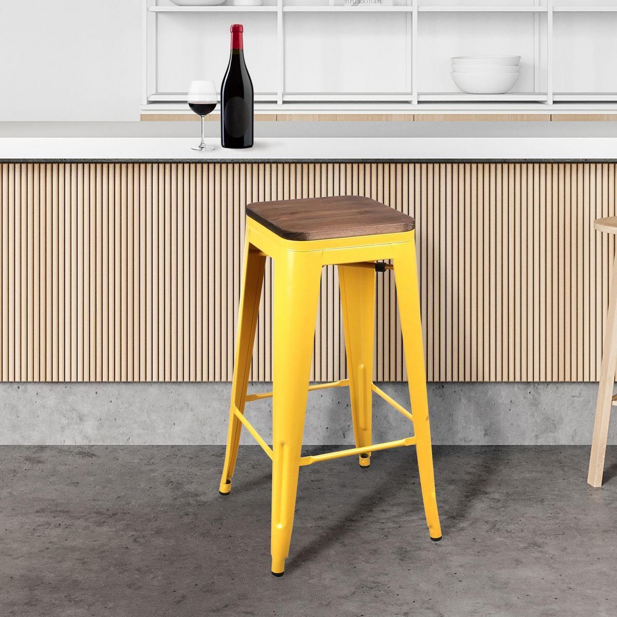 DIVERS Tabouret de bar vintage Liv