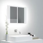 VIDAXL Armoire a miroir de bain a LED Blanc brillant Acrylique