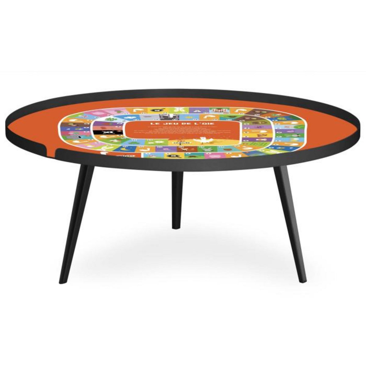 Paris Prix Table Basse à Rebord 2 Covers  Kid  90cm Noir