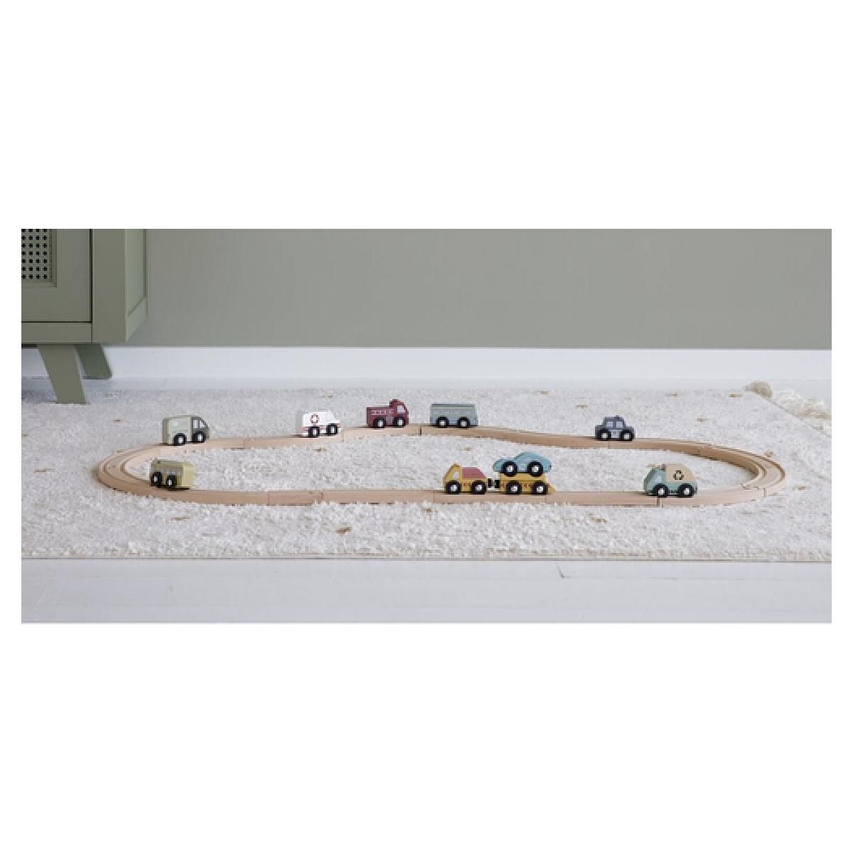 LITTLE DUTCH extension Circuit train en bois - 9 vehicules