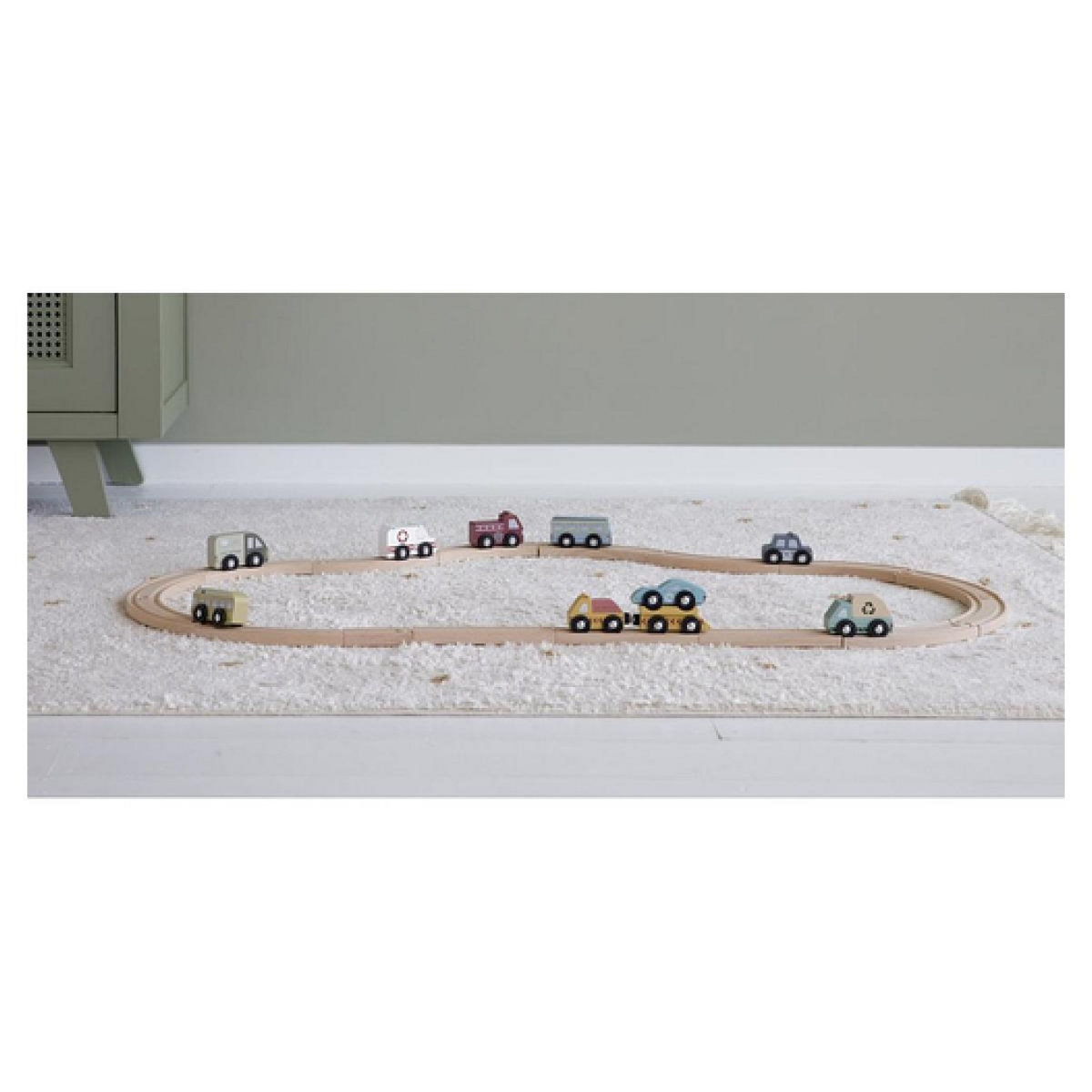 LITTLE DUTCH extension Circuit train en bois - 9 vehicules