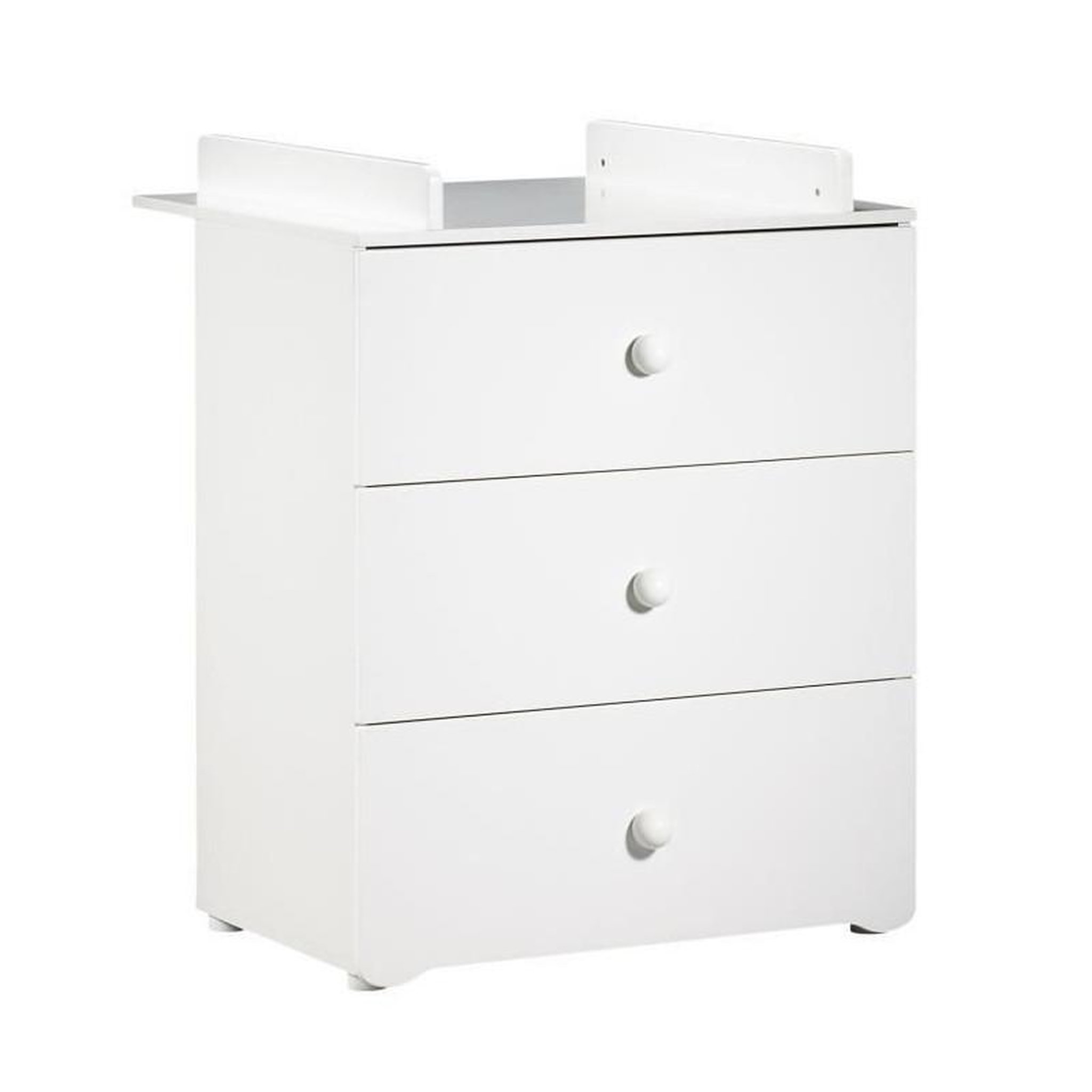 Voir la diapositive 1 : BABY PRICE BABY PRICE New Basic Commode a langer 3 tiroirs - Boutons boule blancs