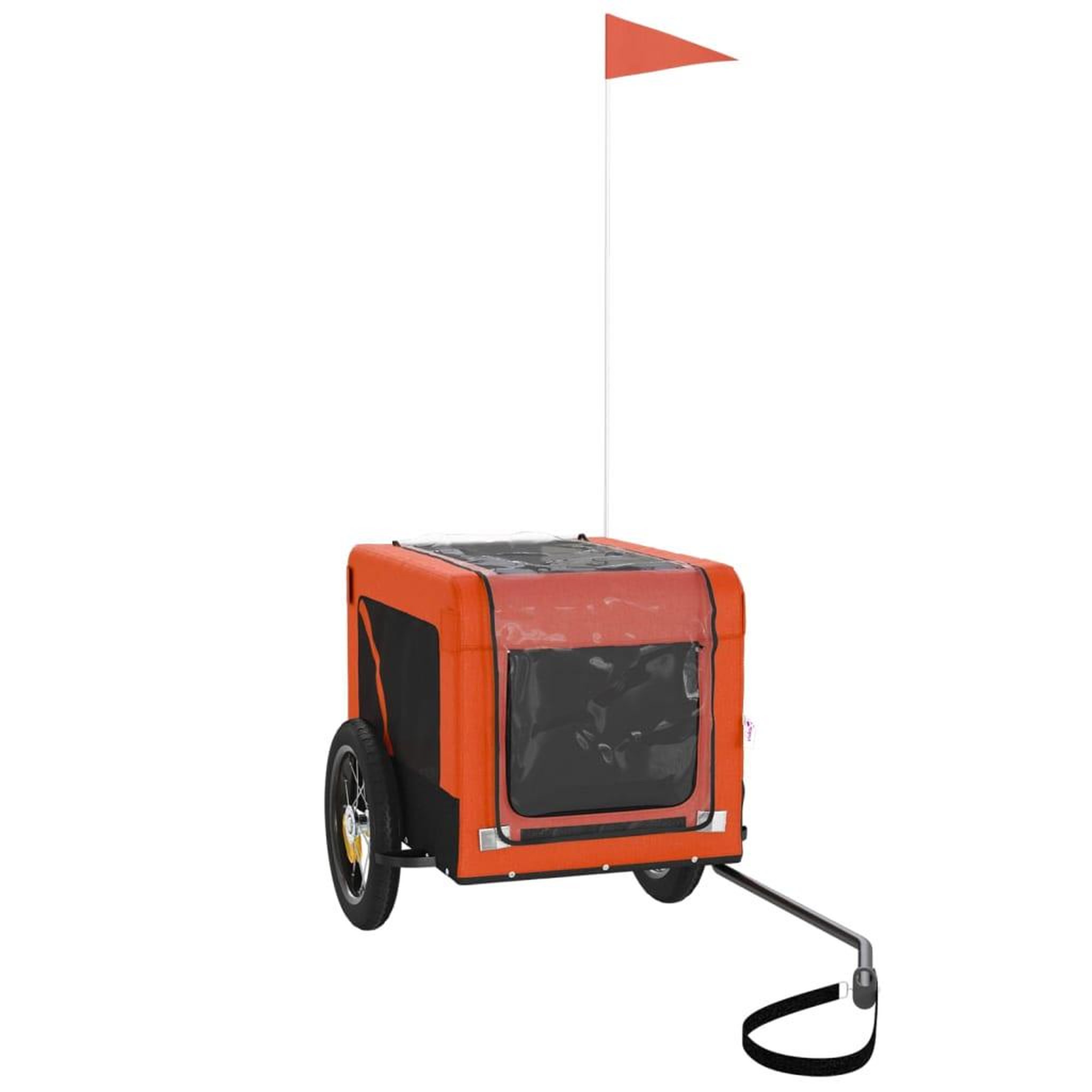 Voir la diapositive 4 : VIDAXL Remorque de velo pour animaux de compagnie orange et noir