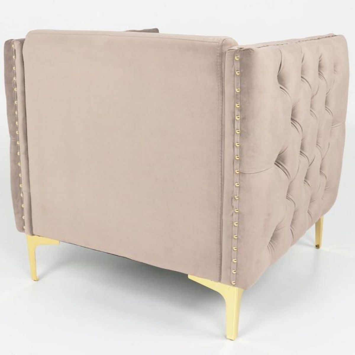 Paris Prix Fauteuil Design en Velours  Suez  83cm Taupe