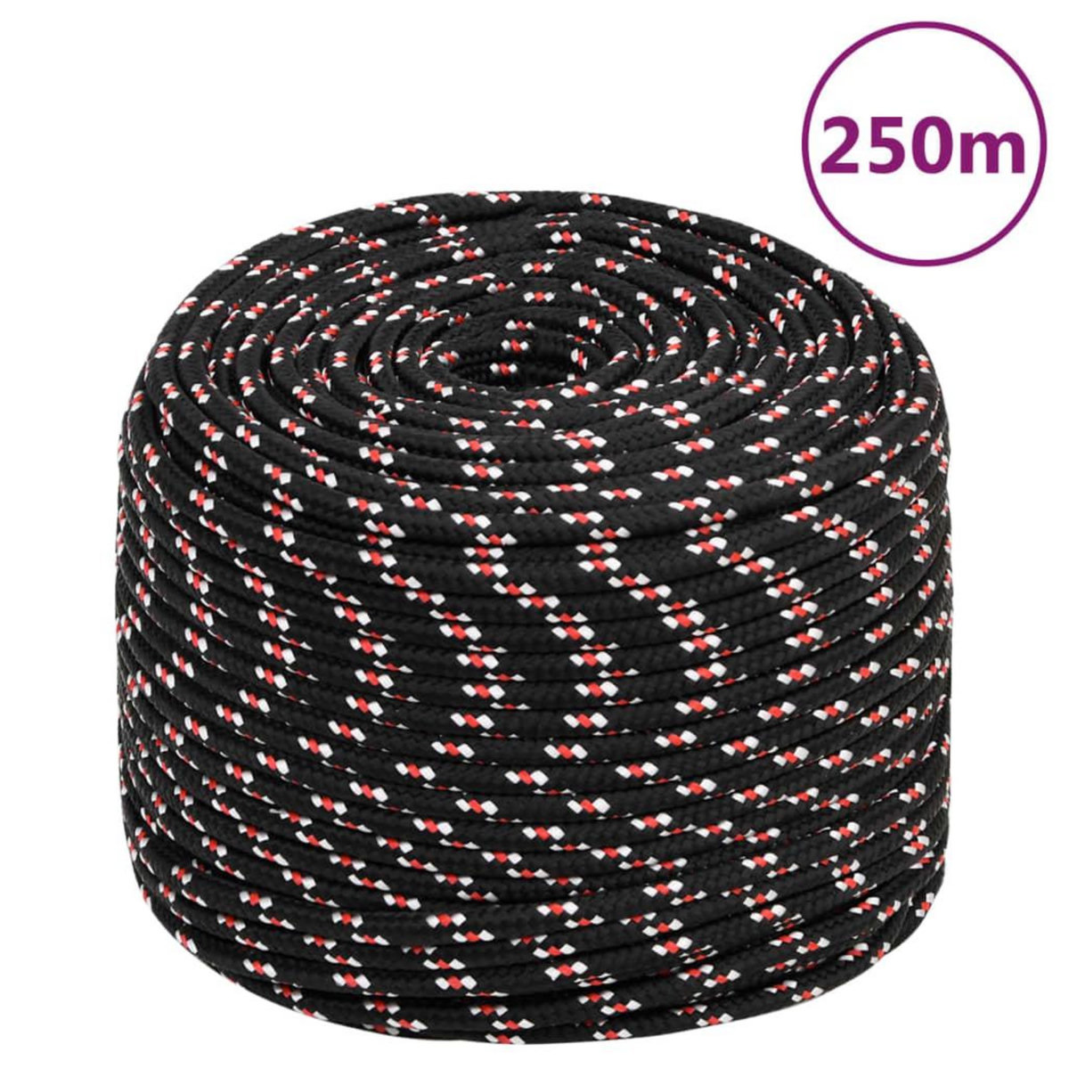VIDAXL Corde de bateau Noir 8 mm 250 m Polypropylene