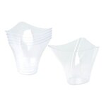 Paris Prix Lot de 6 Verrines en Plastique Réutilisable  Triangle  150ml Transparent