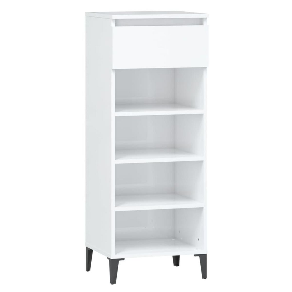 VIDAXL Etagere a chaussures Blanc brillant 40x36x105cm Bois ingenierie