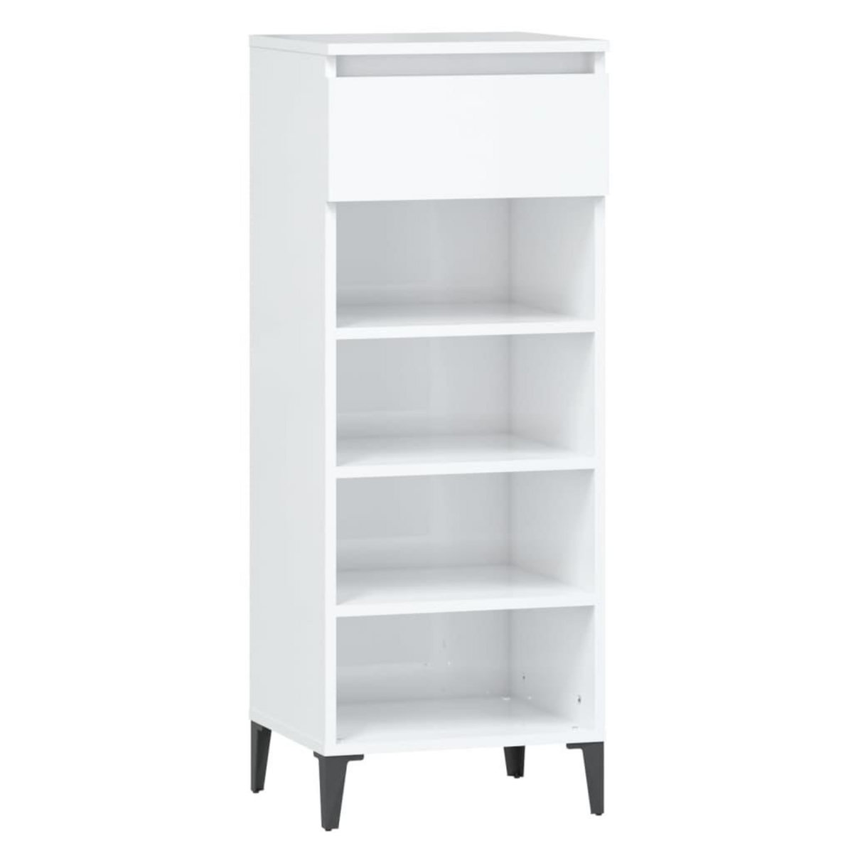 VIDAXL Etagere a chaussures Blanc brillant 40x36x105cm Bois ingenierie