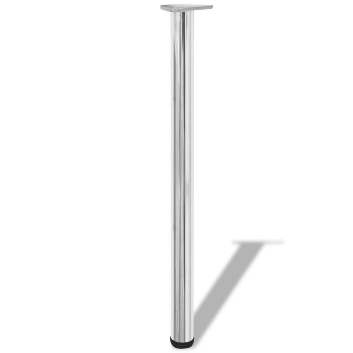 VIDAXL 4 pieds de table reglables en hauteur 870 mm Chrome
