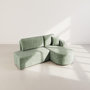 Voir la diapositive 6 : BEST MOBILIER Miro - canapé d'angle droit 4 places convertible avec coffre en velours texturé