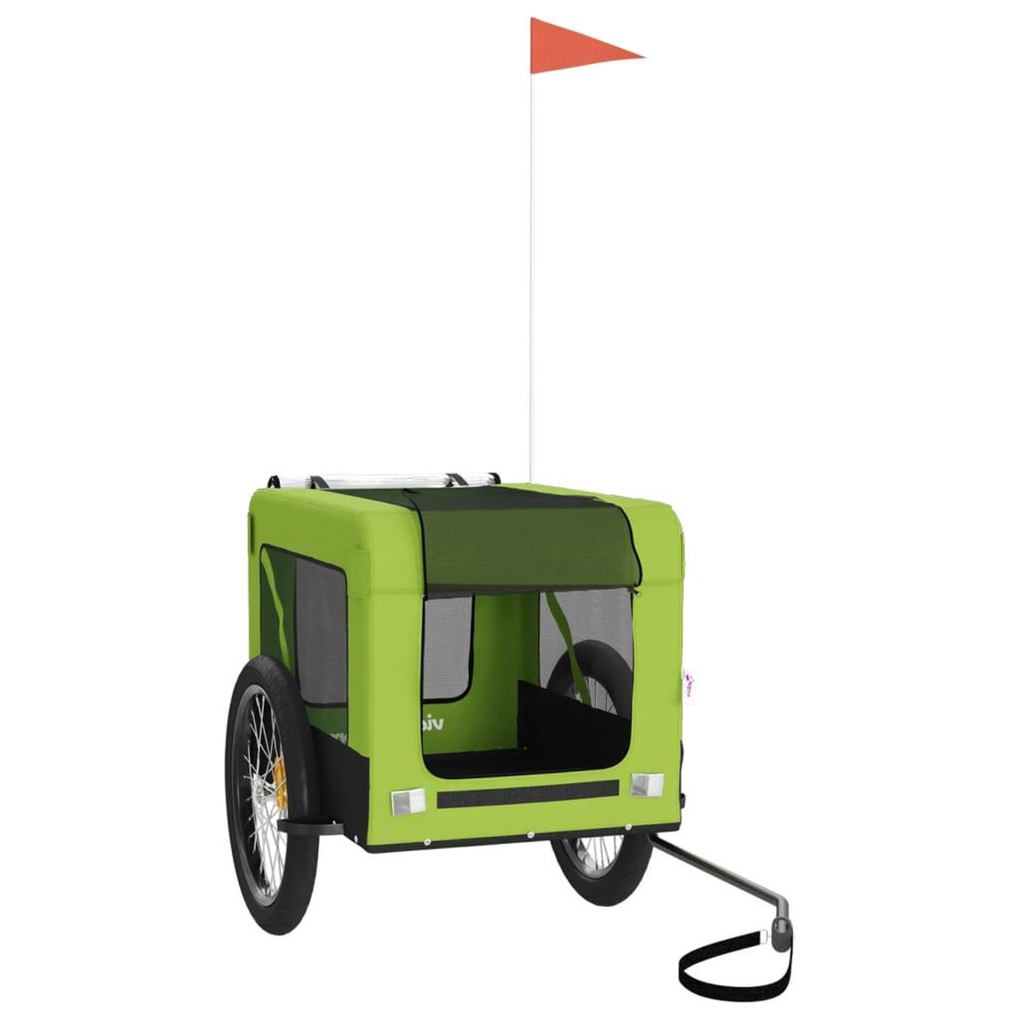 Voir la diapositive 2 : VIDAXL Remorque de velo pour animaux de compagnie vert et noir