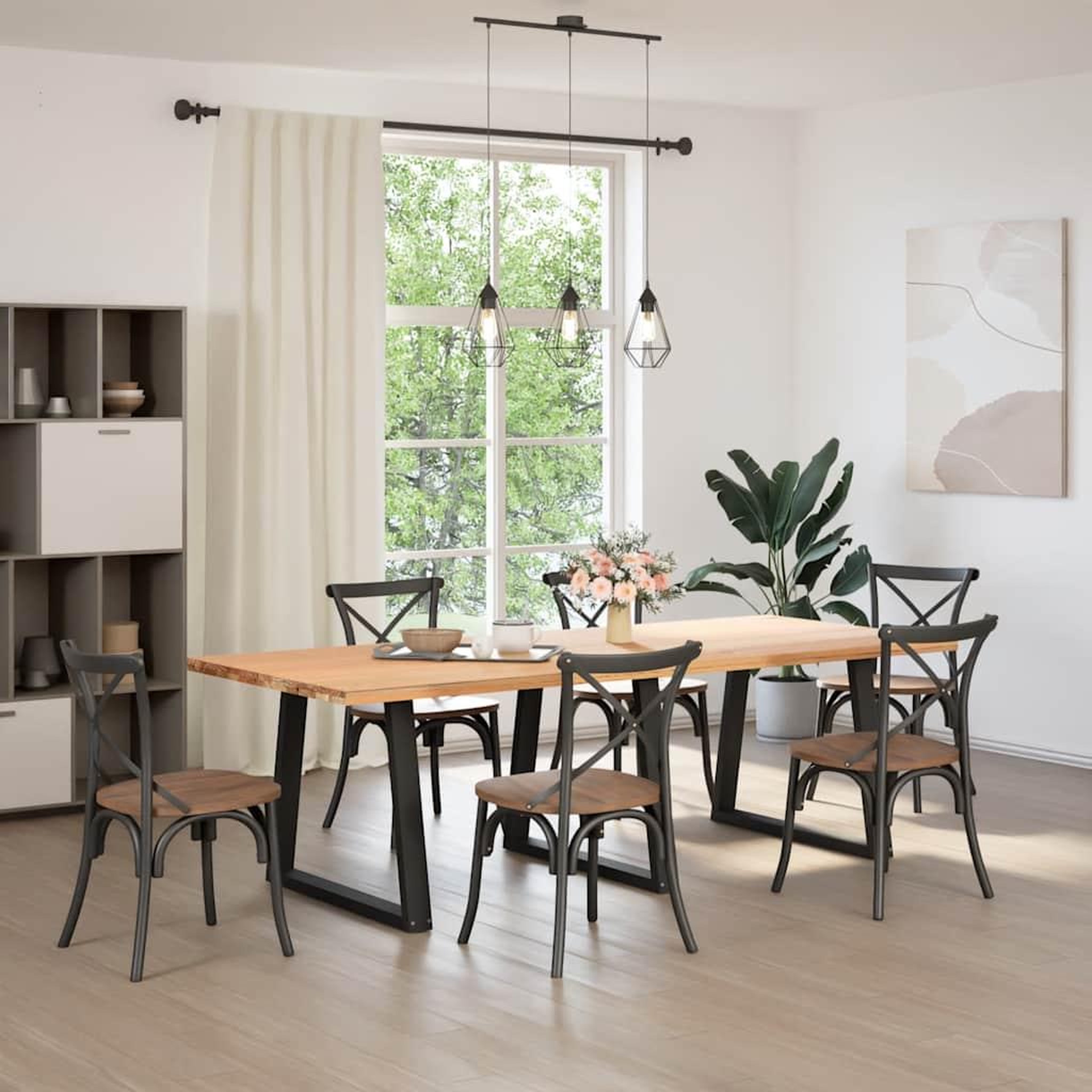 Voir la diapositive 2 : VIDAXL Pieds de table a manger forme de V 3 pcs noir 70x(72-73,3) cm