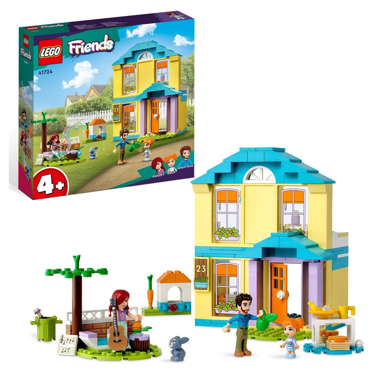LEGO Friends 41724 La maison de Paisley, Jouet Filles et Garçons 4 Ans, avec Mini-Poupées, et Accessoires