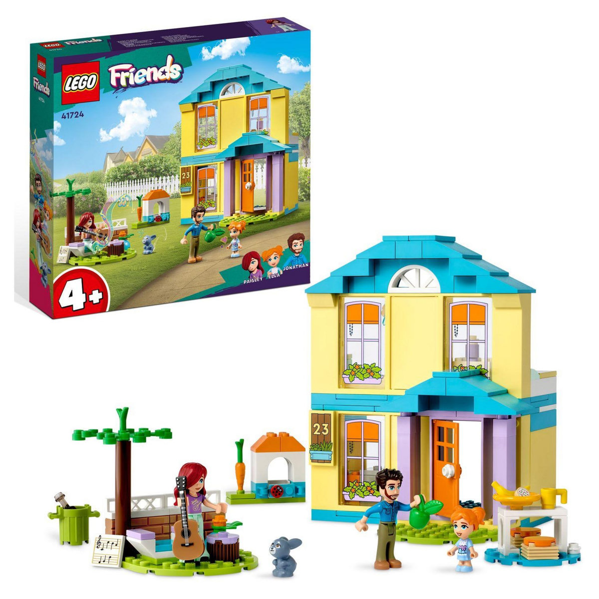 LEGO Friends 41724 La maison de Paisley, Jouet Filles et Garçons 4 Ans, avec Mini-Poupées, et Accessoires