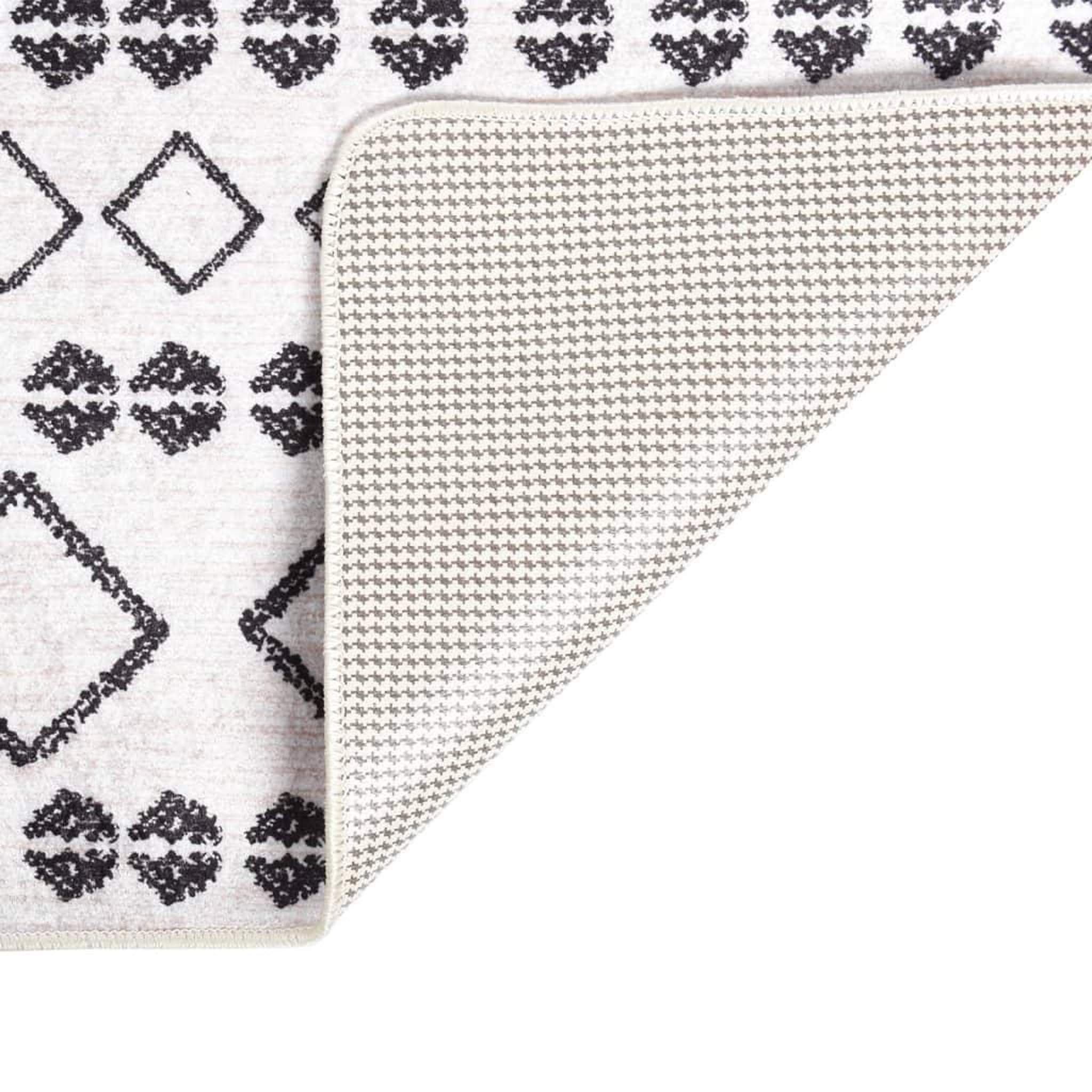 Voir la diapositive 2 : VIDAXL Tapis lavable noir et blanc 120x170 cm antiderapant
