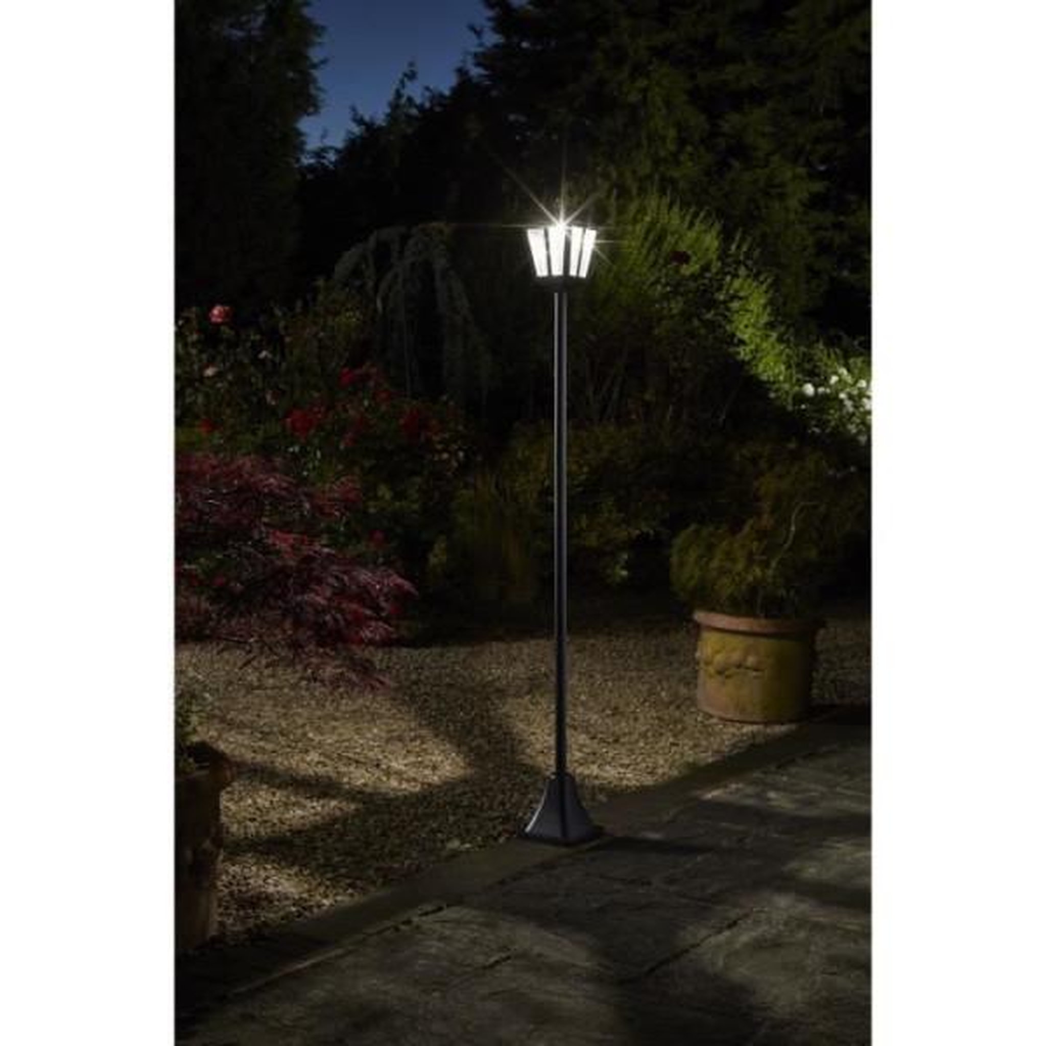 Voir la diapositive 3 : SMART SOLAR Lampadaire solaire lanterne 170 cm smart solar - 100 lm, lentille verre effet goutte, led blanc froid