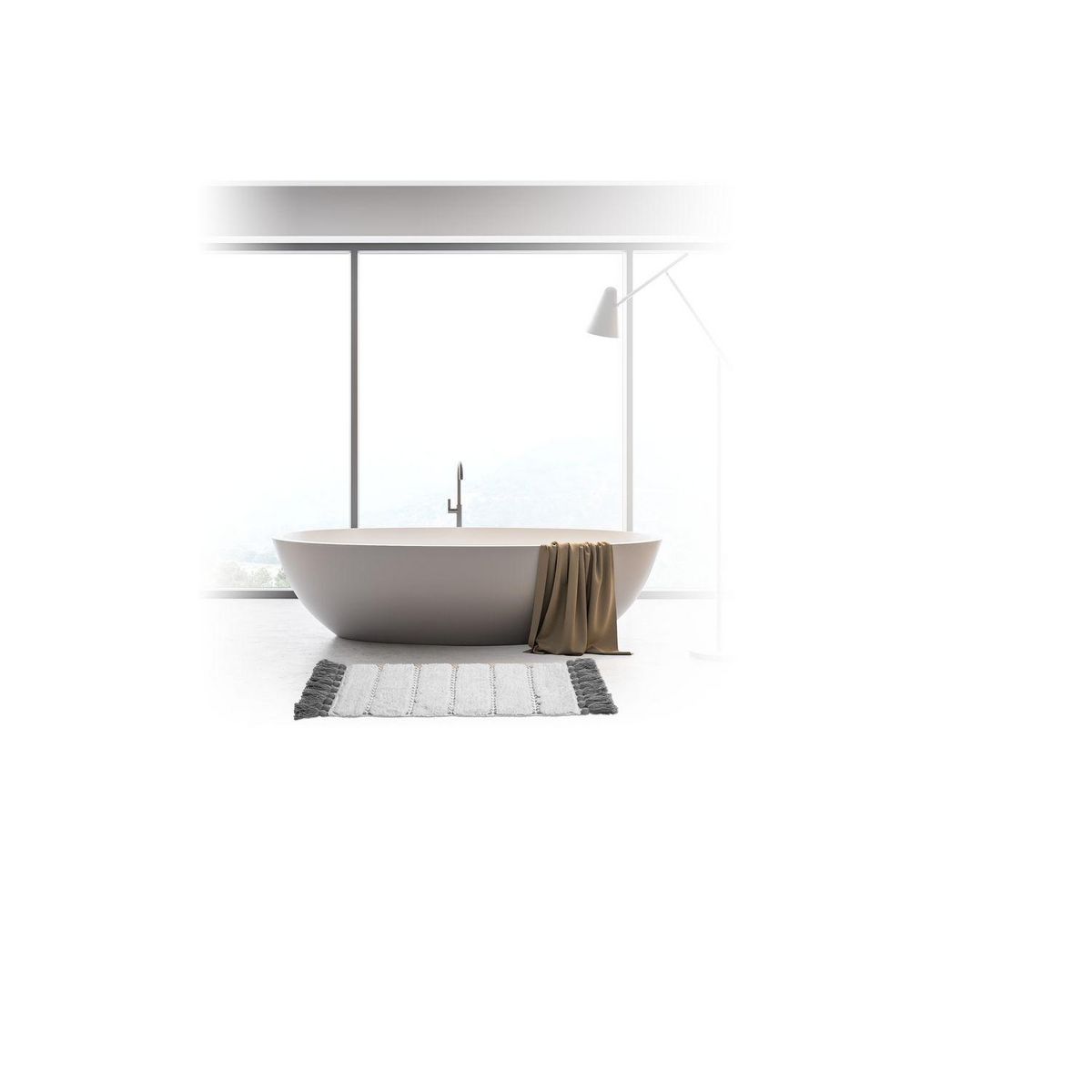 FIVE Tapis à pompons pour salle de bain