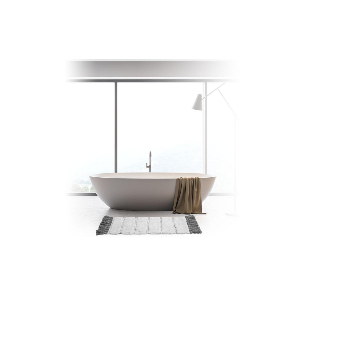 FIVE Tapis à pompons pour salle de bain