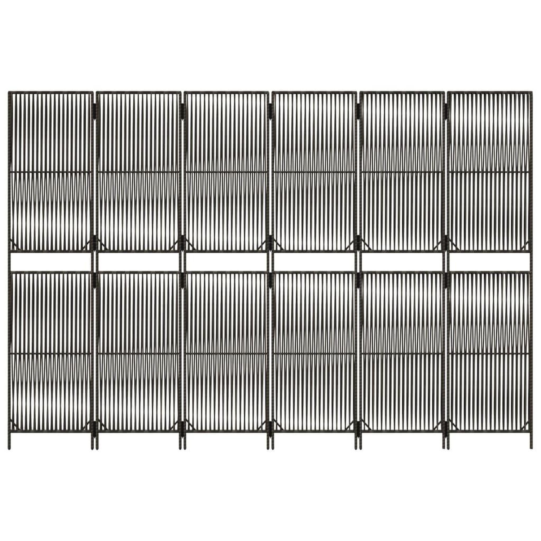 Voir la diapositive 5 : VIDAXL Cloison de separation 6 panneaux gris resine tressee