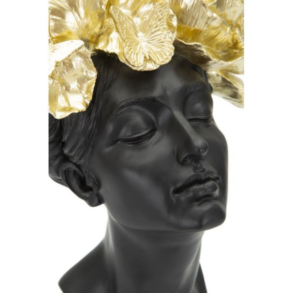 Paris Prix Statuette Tête Femme  Papillons  36cm Noir