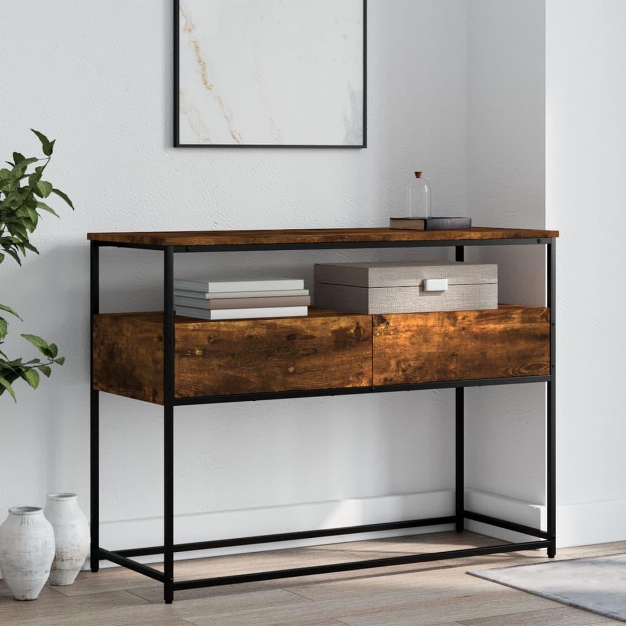VIDAXL Table console chene fume 100x40x75 cm bois d'ingenierie