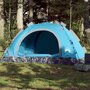Voir la diapositive 1 : VIDAXL Tente de camping 4 personnes bleu liberation rapide