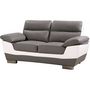 Voir la diapositive 1 : Habitat et Jardin Canapé fixe en cuir reconstitué et PVC   Dallas  - 169 x 88 x 90 cm - 2 places - Gris/Blanc