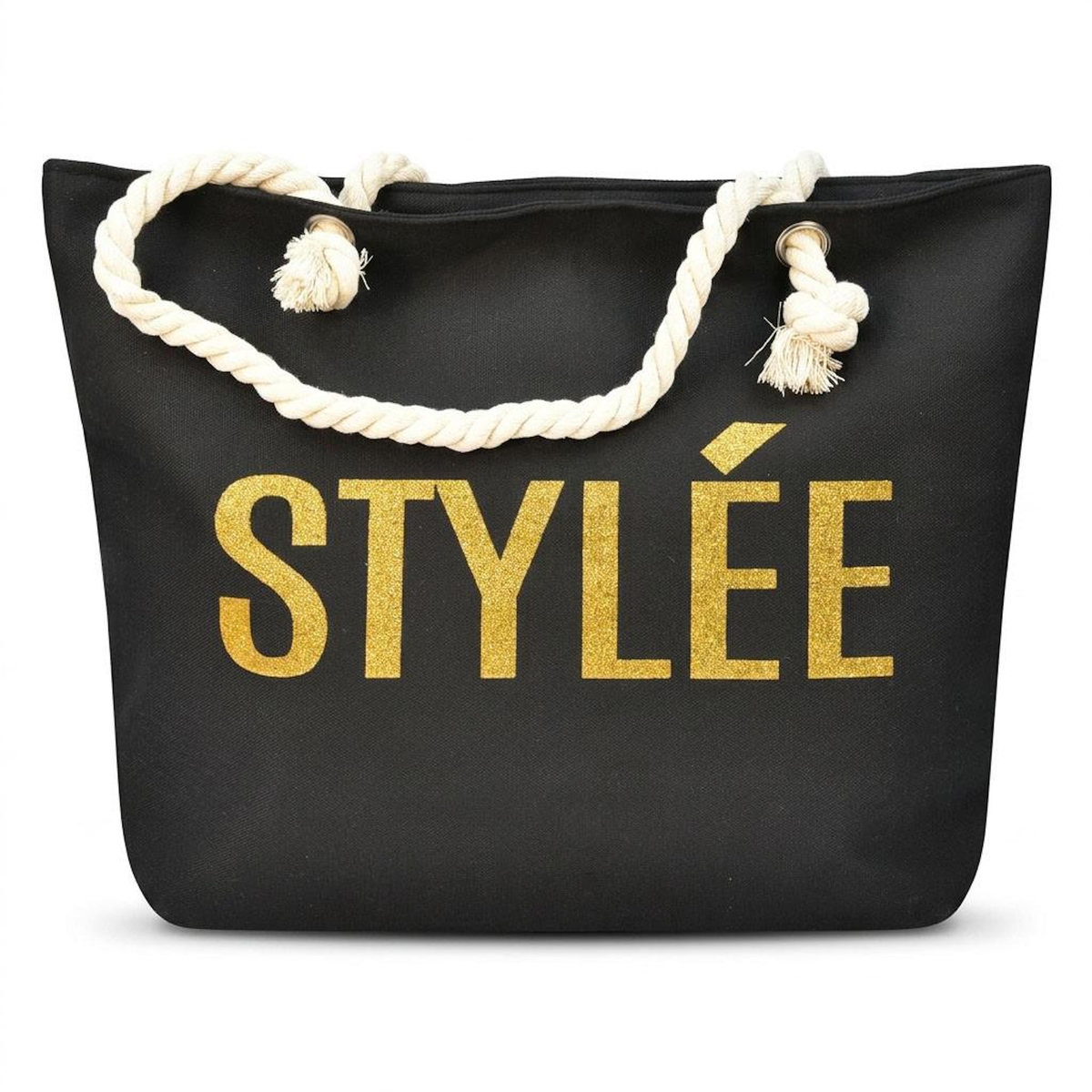 OZABI OZABI Sac de Plage Femme Jute Synthétique – Message Pailleté – Cordage