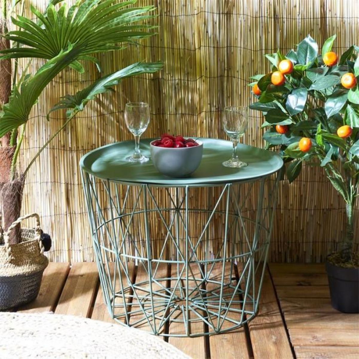Paris Prix Table d'Appoint Design  Filaire  52cm Vert