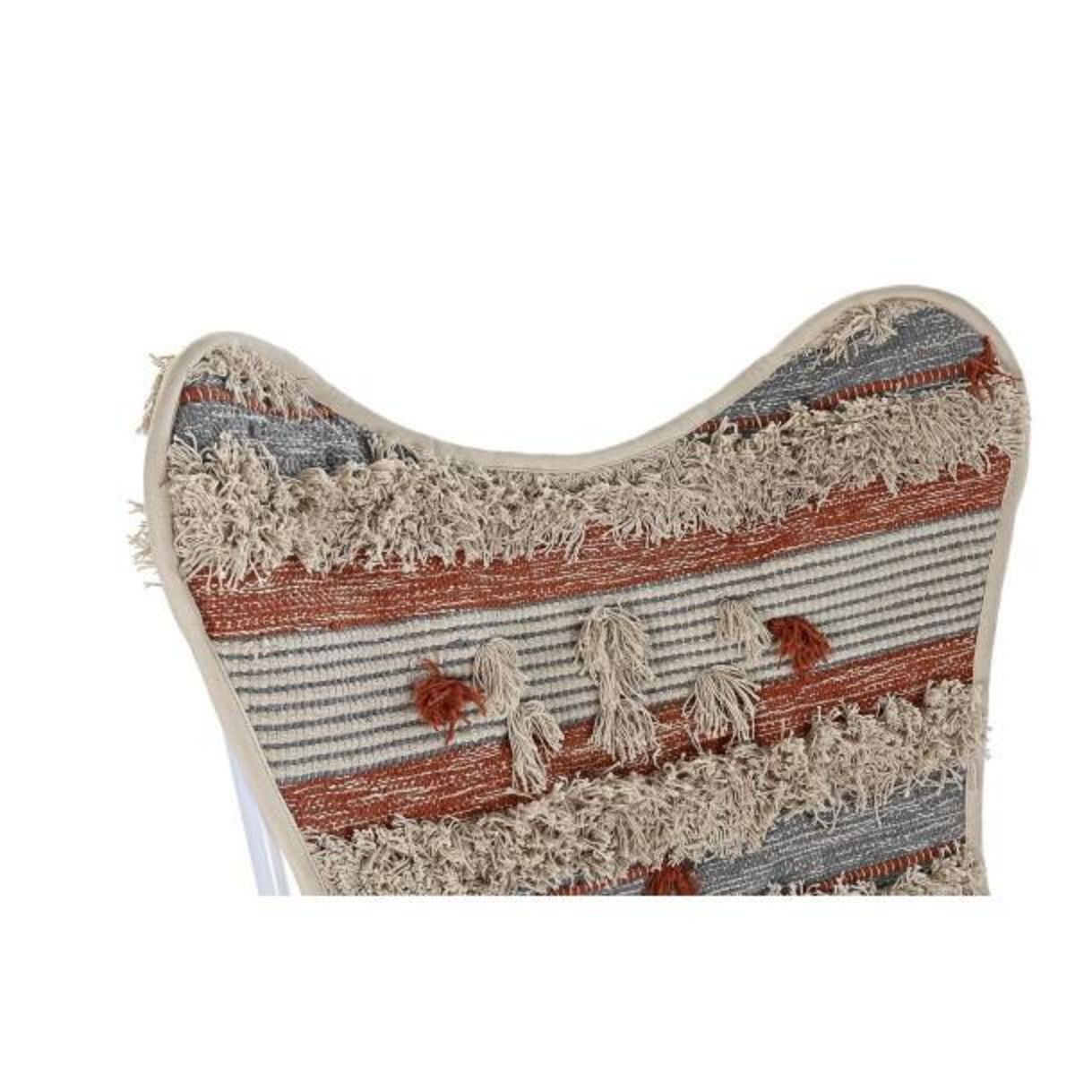 MARKET24 Chaise de jardin DKD Home Decor Blanc Orange Fer 74 x 65 x 90 cm