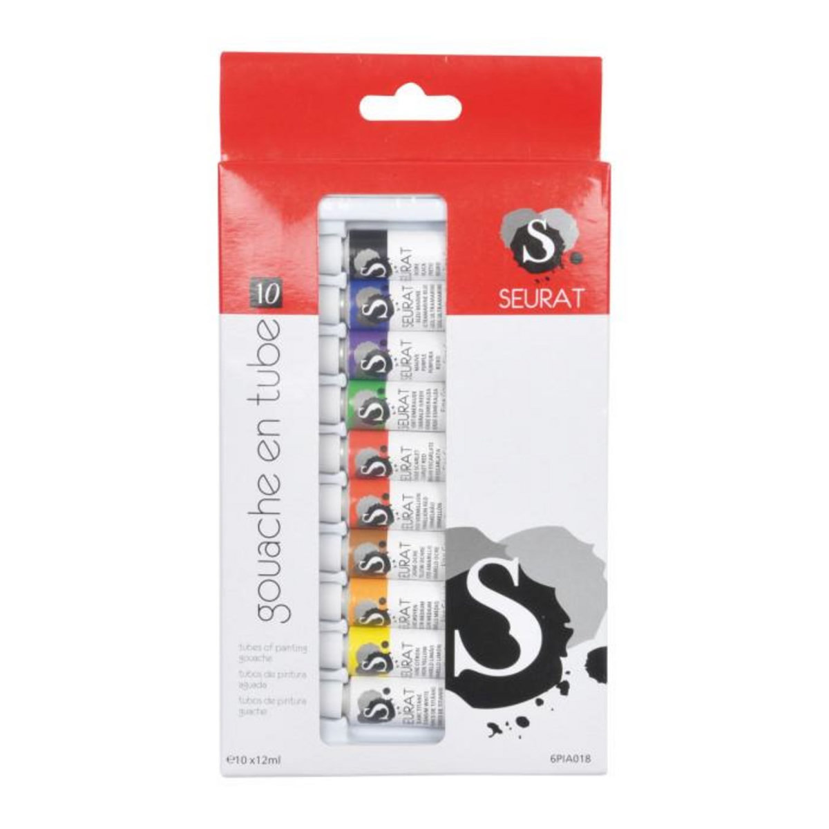 Paris Prix Lot de 10 Tubes de Gouache  Toile  12ml Blanc