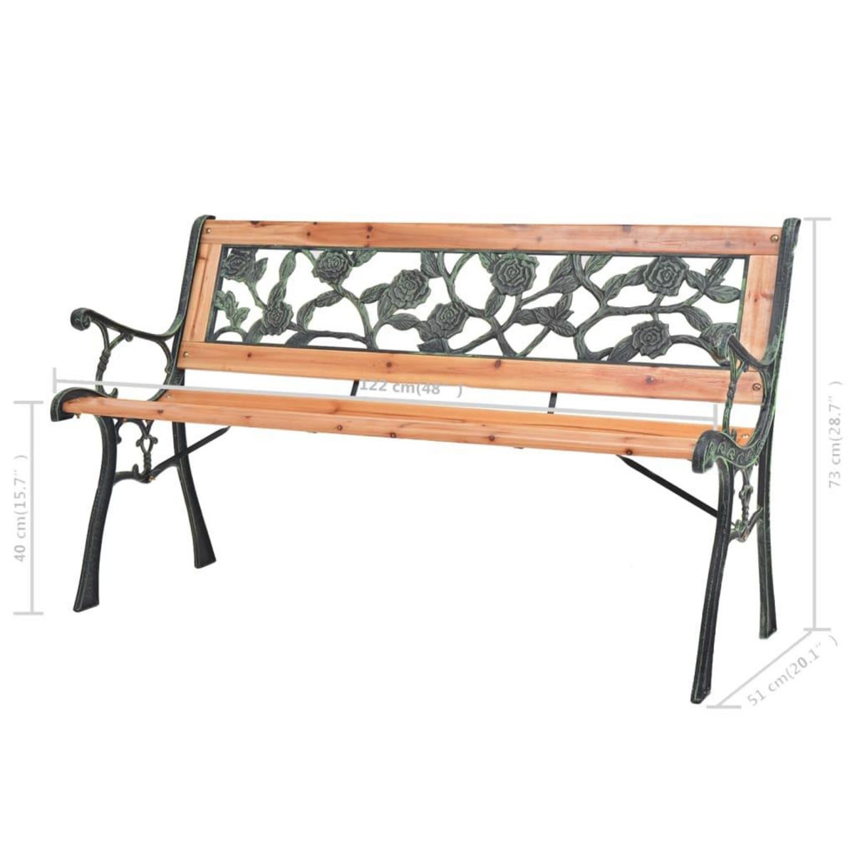 VIDAXL Banc de jardin 122 cm Bois