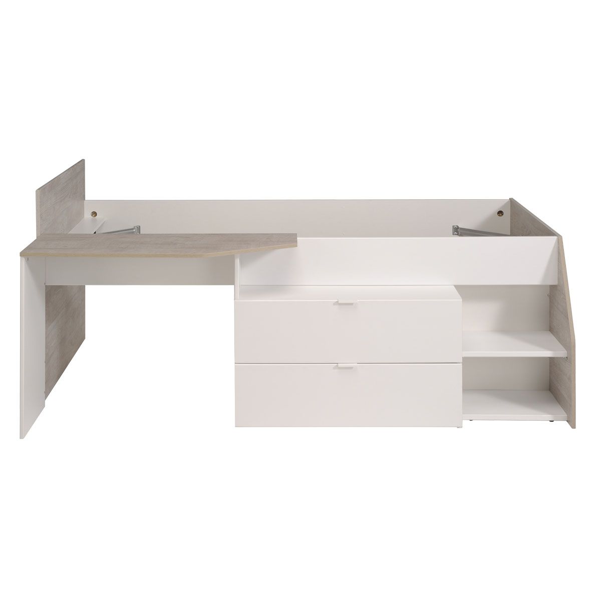 Lit enfant mi hauteur avec rangement 90x190/200cm MIKA