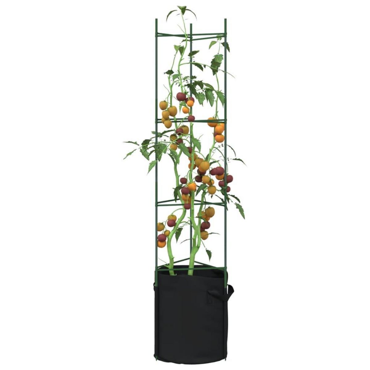 VIDAXL Cages a tomates avec sacs a plantes 8 pcs 154 cm acier et PP