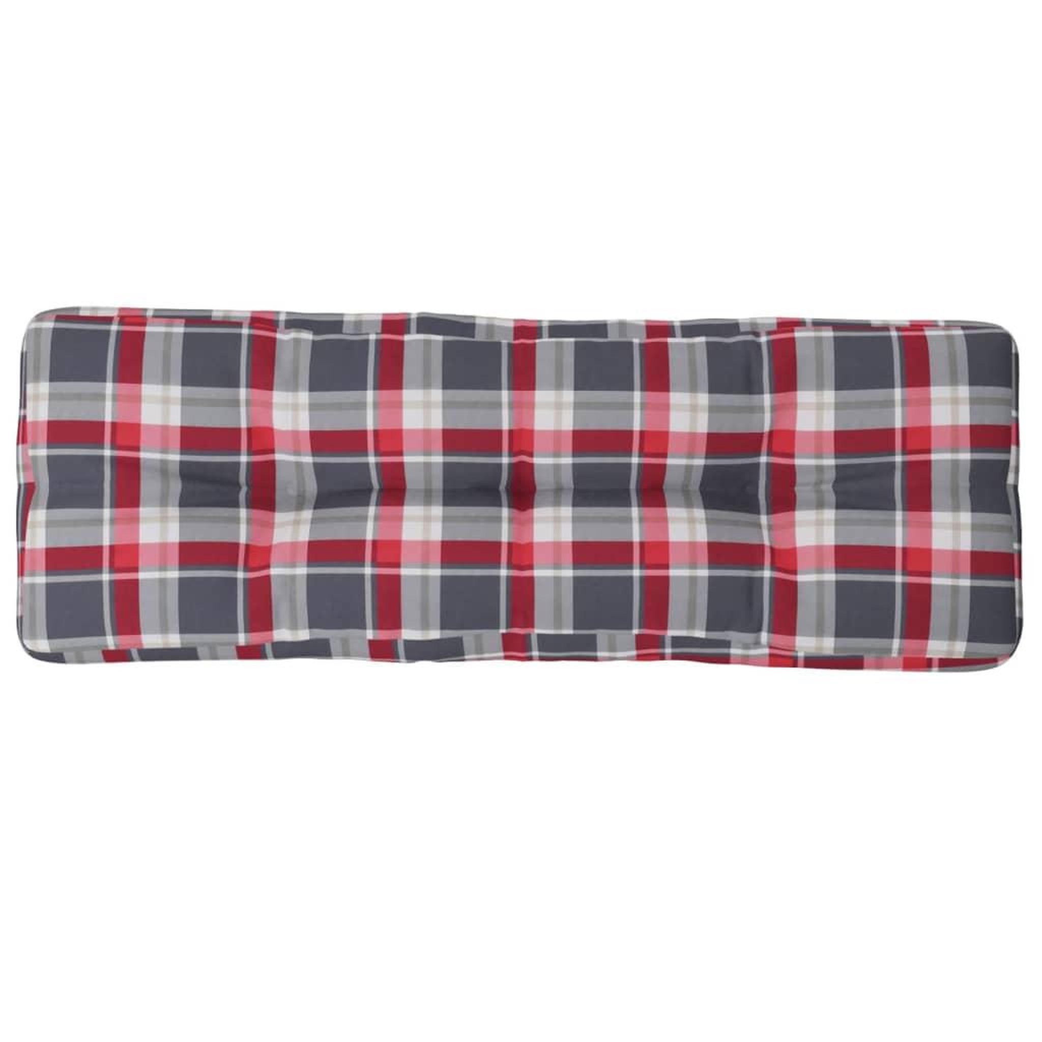 Voir la diapositive 2 : VIDAXL Coussin de palette motif a carreaux rouge 120x40x12 cm tissu