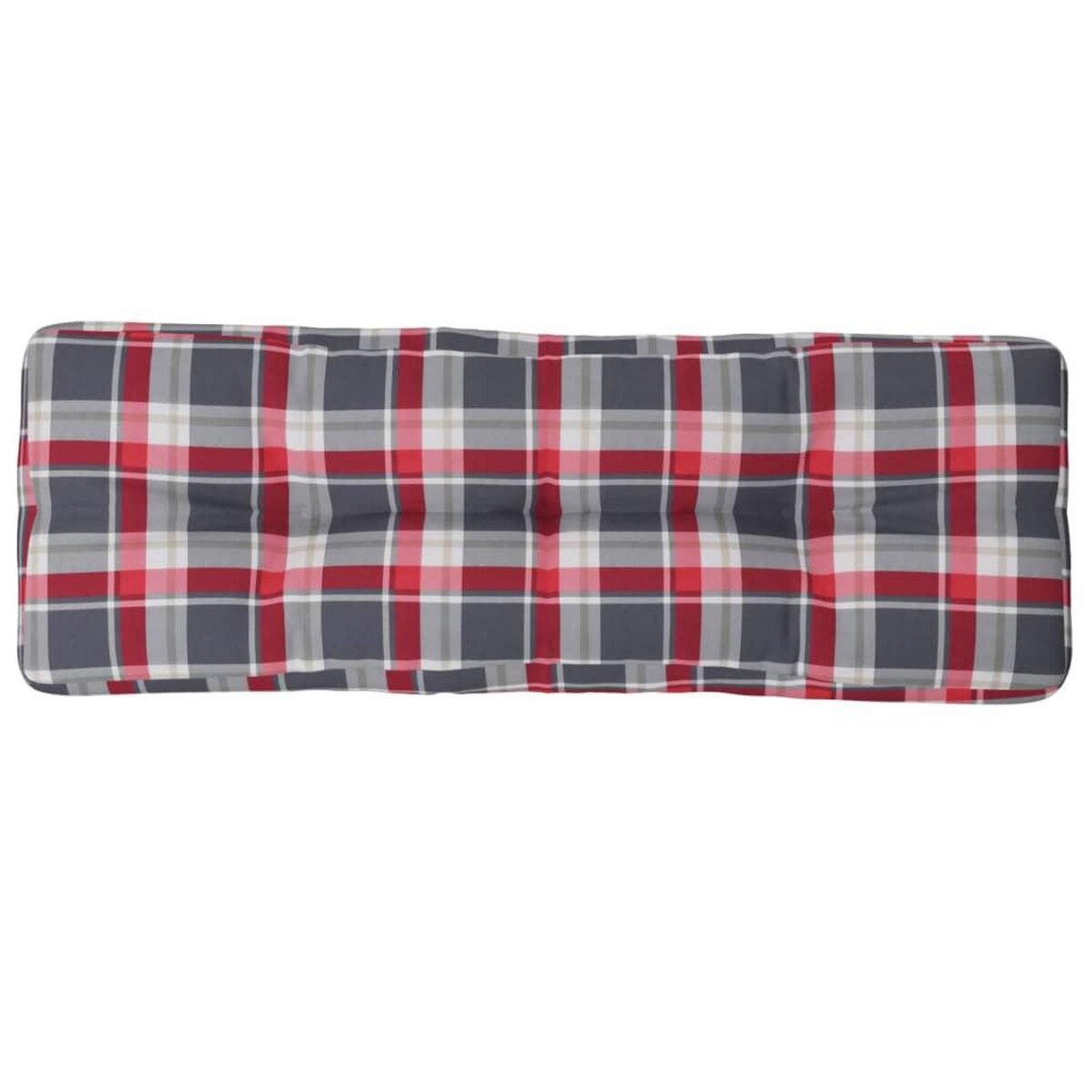 VIDAXL Coussin de palette motif a carreaux rouge 120x40x12 cm tissu