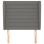 Voir la diapositive 3 : VIDAXL Tete de lit avec oreilles Gris fonce 103x23x118/128 cm Tissu