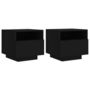 Voir la diapositive 2 : VIDAXL Armoires de chevet avec lumieres LED 2 pcs noir 40x39x37 cm