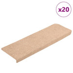 VIDAXL Tapis d'escalier autocollant 20 pcs creme 65x21x4 cm
