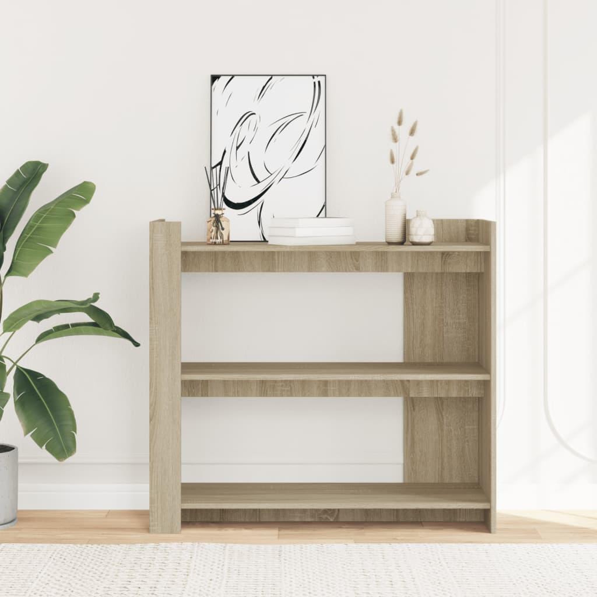 Voir la diapositive 3 : VIDAXL Table console chene sonoma 100x35x90 cm bois d'ingenierie
