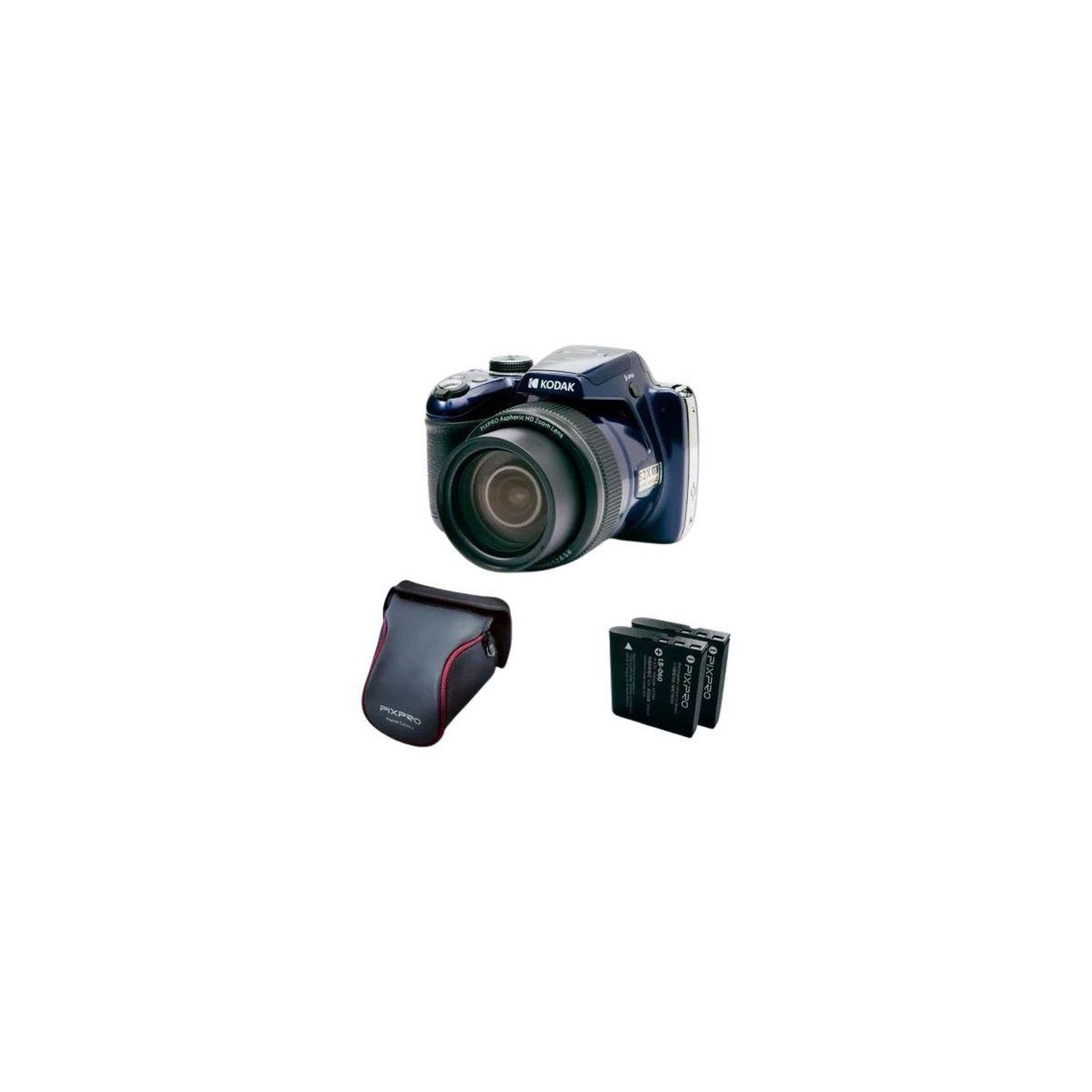 Kodak Appareil photo Bridge AZ528 Bleu + 2eme Batt + etui