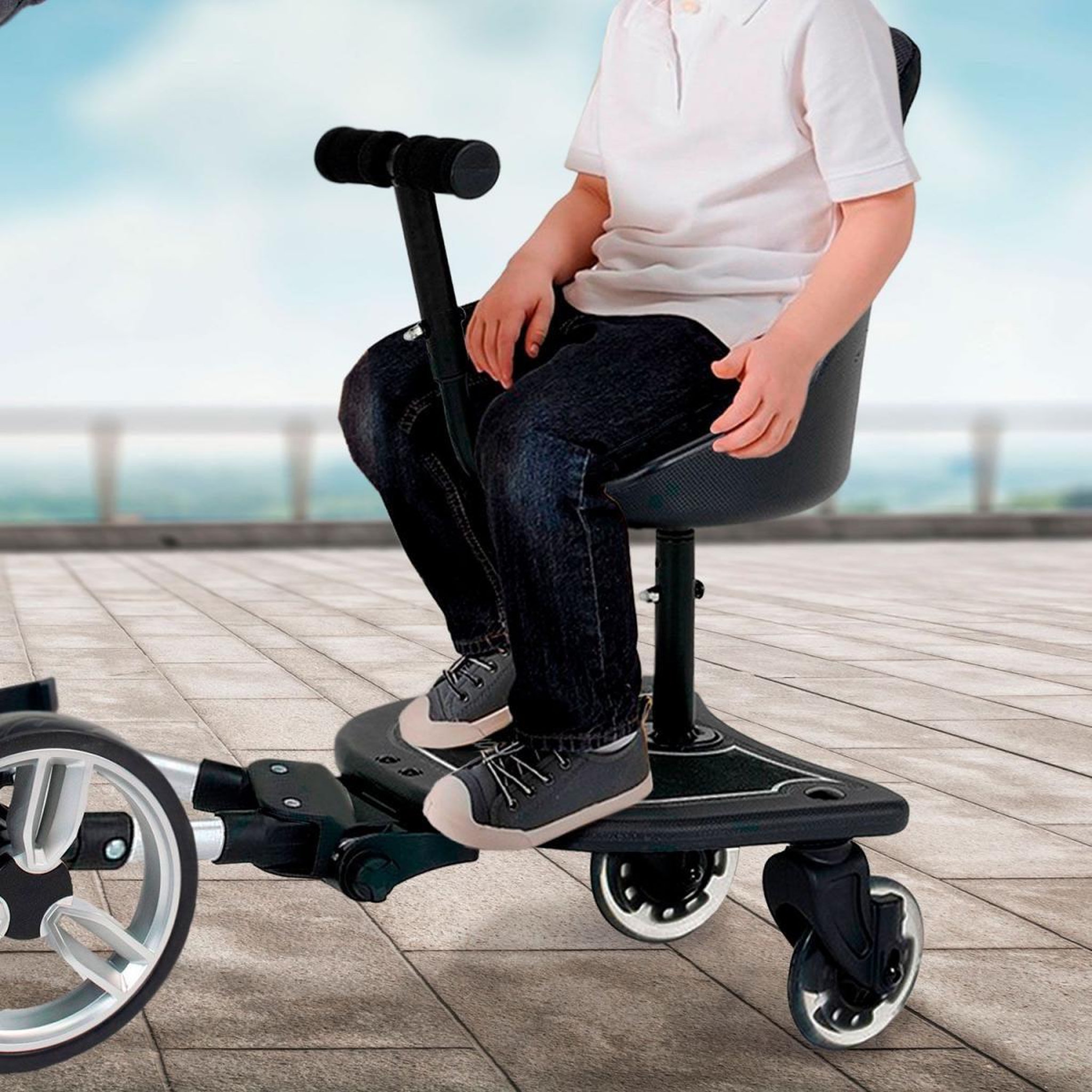 Voir la diapositive 3 : Asalvo Buggy board avec siège gris
