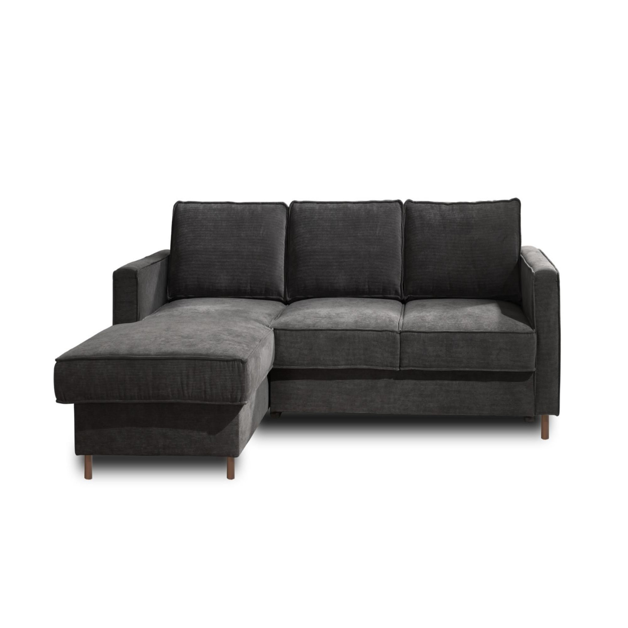 Voir la diapositive 6 : BEST MOBILIER Jake - canapé d'angle gauche - convertible avec coffre - 4 places - en velours côtelé